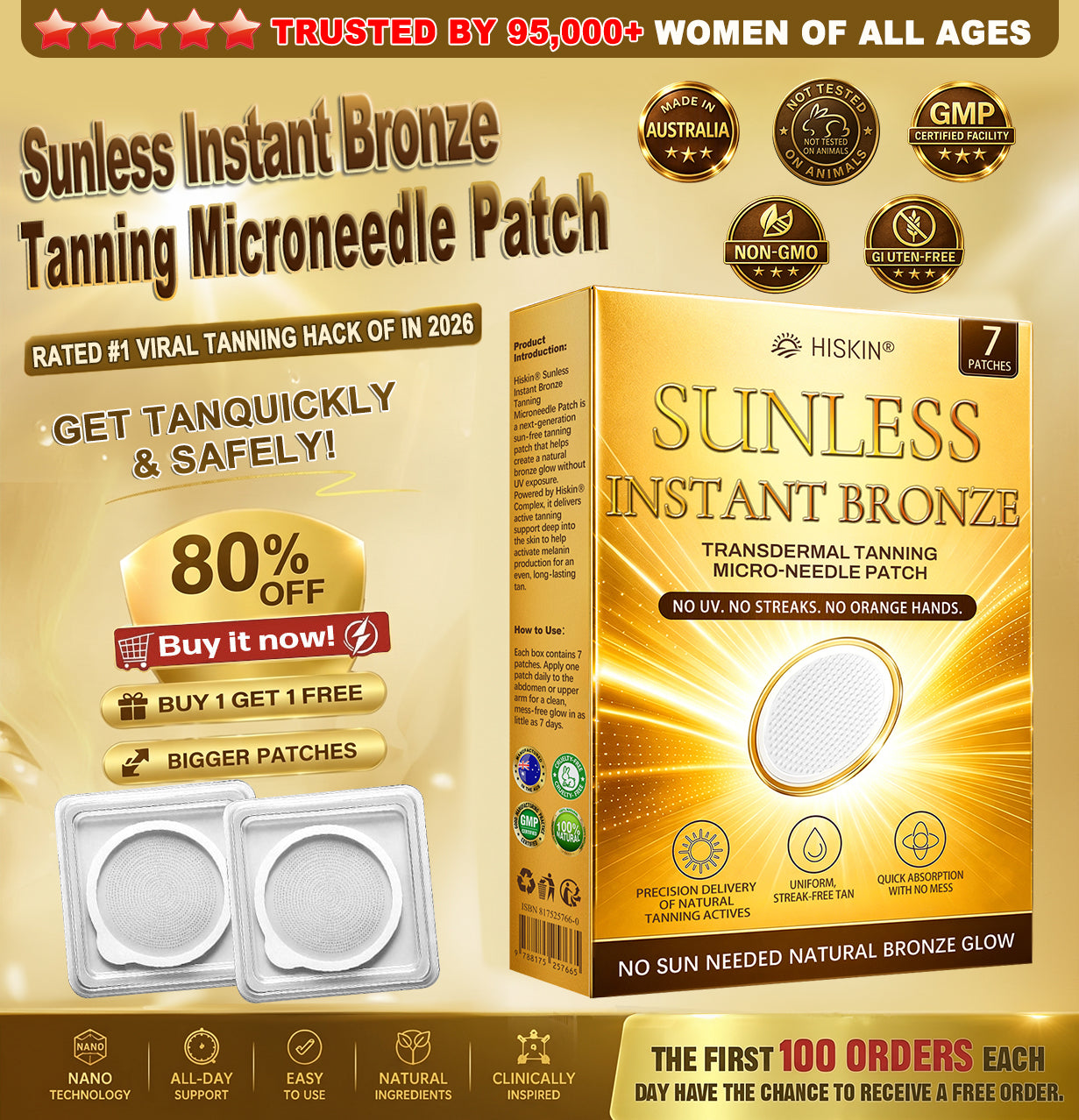 𝑶𝒇𝒇𝒊𝒄𝒊𝒂𝒍 𝑺𝒕𝒐𝒓𝒆 | ☀️☀️ 𝐇𝐢𝐬𝐤𝐢𝐧® 𝐒𝐮𝐧𝐥𝐞𝐬𝐬 𝐈𝐧𝐬𝐭𝐚𝐧𝐭 𝐁𝐫𝐨𝐧𝐳𝐞 𝐓𝐚𝐧𝐧𝐢𝐧𝐠 𝐌𝐢𝐜𝐫𝐨𝐧𝐞𝐞𝐝𝐥𝐞 𝐏𝐚𝐭𝐜𝐡 🇦🇺 (𝐉𝐮𝐬𝐭 𝐨𝐧𝐜𝐞 𝐚 𝐝𝐚𝐲) 𝐕𝐢𝐬𝐢𝐛𝐥𝐞 𝐁𝐫𝐨𝐧𝐳𝐞 𝐆𝐥𝐨𝐰 𝐢𝐧 𝟕 𝐃𝐚𝐲𝐬 ✅ 𝐍𝐨 𝐔𝐕, 𝐍𝐨 𝐎𝐫𝐚𝐧𝐠𝐞, 𝐍𝐨 𝐒𝐭𝐫𝐞𝐚𝐤𝐬, 𝐍𝐨 𝐃𝐇𝐀, 𝐍𝐨 𝐌𝐞𝐬𝐬.