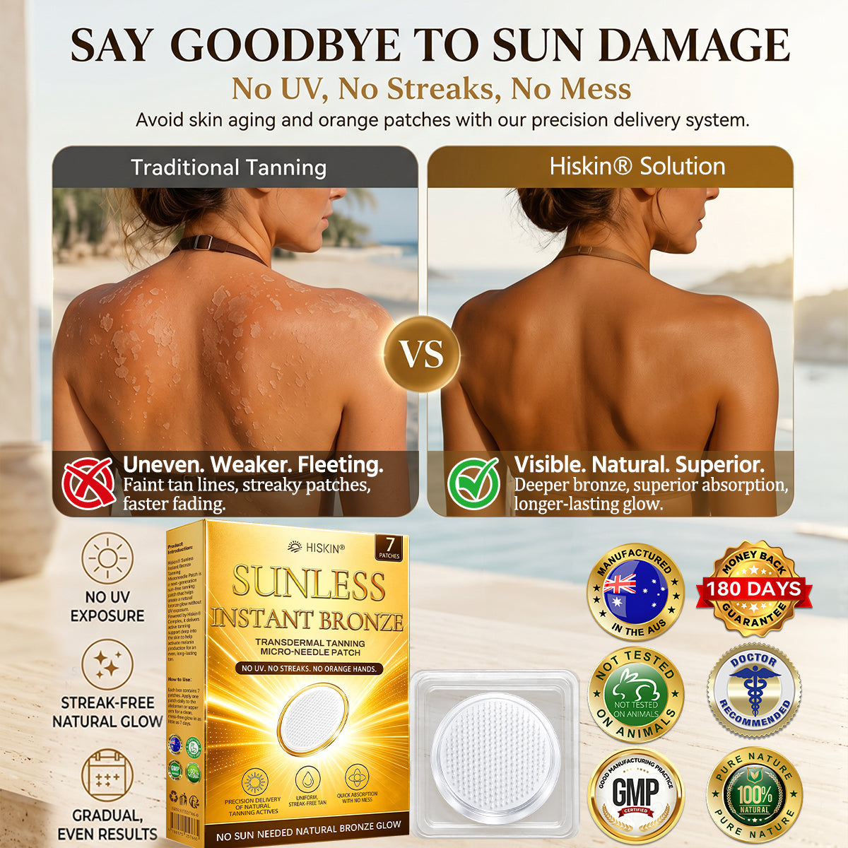 𝑶𝒇𝒇𝒊𝒄𝒊𝒂𝒍 𝑺𝒕𝒐𝒓𝒆 | ☀️☀️ 𝐇𝐢𝐬𝐤𝐢𝐧® 𝐒𝐮𝐧𝐥𝐞𝐬𝐬 𝐈𝐧𝐬𝐭𝐚𝐧𝐭 𝐁𝐫𝐨𝐧𝐳𝐞 𝐓𝐚𝐧𝐧𝐢𝐧𝐠 𝐌𝐢𝐜𝐫𝐨𝐧𝐞𝐞𝐝𝐥𝐞 𝐏𝐚𝐭𝐜𝐡 🇦🇺 (𝐉𝐮𝐬𝐭 𝐨𝐧𝐜𝐞 𝐚 𝐝𝐚𝐲) 𝐕𝐢𝐬𝐢𝐛𝐥𝐞 𝐁𝐫𝐨𝐧𝐳𝐞 𝐆𝐥𝐨𝐰 𝐢𝐧 𝟕 𝐃𝐚𝐲𝐬 ✅ 𝐍𝐨 𝐔𝐕, 𝐍𝐨 𝐎𝐫𝐚𝐧𝐠𝐞, 𝐍𝐨 𝐒𝐭𝐫𝐞𝐚𝐤𝐬, 𝐍𝐨 𝐃𝐇𝐀, 𝐍𝐨 𝐌𝐞𝐬𝐬.